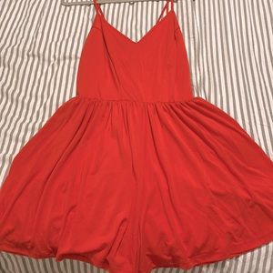 Gianni Bini scarlet colored strappy romper, size XL
